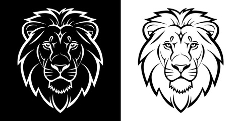 Majestic lion head profile, a symbol of power and courage, perfect for branding and design