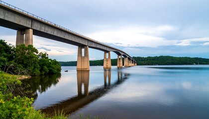 Fototapeta premium Scenic bridge over calm water