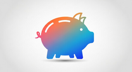 Obraz premium Piggy bank icon, representing savings and financial planning, with a colorful and cheerful design for apps