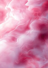 Abstract soft flowing pink and white gradient texture resembling swirling clouds or smoke with a smooth and ethereal appearance