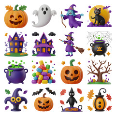 Collection Halloween Icons And Illustrations