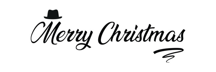 Merry Christmas hand lettering calligraphy isolated on white background. vector holiday illustration element. merry Christmas script calligraphy. eps 10 .