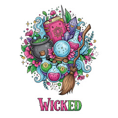 Aesthetic Wicked Witch Magical Wizard Witch Graphic