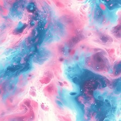 Fototapeta premium Abstract fluid art with swirling pink, blue, and white colors creating a soft, ethereal, and dynamic visual flow