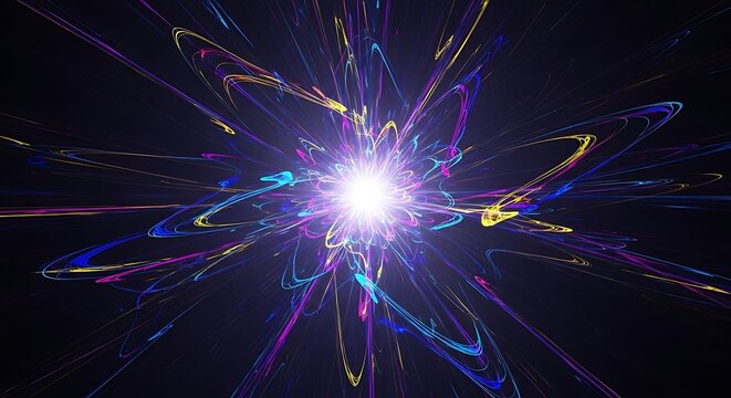 Abstract Burst of Cosmic Energy and Light Trails.