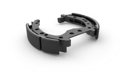 Black mechanical component with circular design in minimalist style  