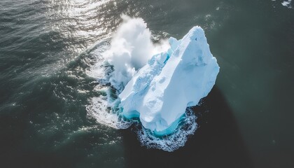Drone Shot of a Massive A23a Iceberg Collapsing into the Southern Ocean