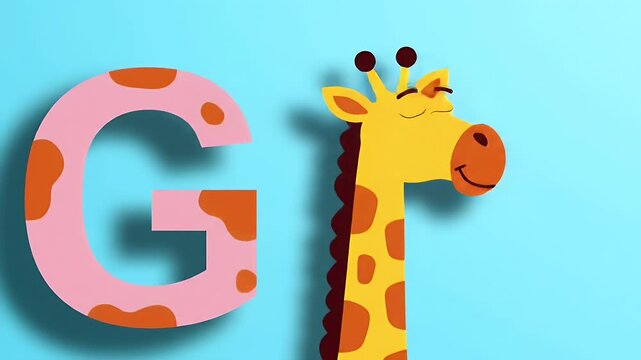 Cute Giraffe Letter G Alphabet.