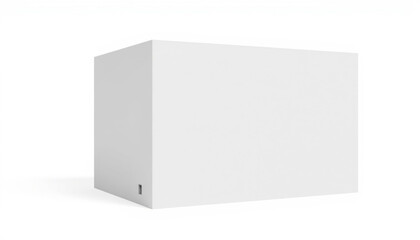 White minimalist cube in a clean, empty space  