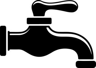 Water tap black silhouette vector art