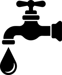 Water tap black silhouette vector art