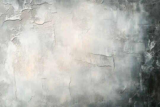 Close-up of textured, cracked, and weathered gray concrete wall with peeling paint and rough surface - Powered by Adobe