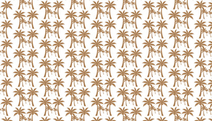 Repeating pattern of brown palm trees on a white background Keywords: palm tree, pattern, brown, white, tropical