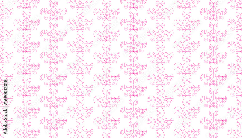 Poster repeating pattern of pink geometric line art shapes on a white background abstract clean