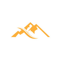 Orange Mountain Spine Logo – Health and Nature Symbol