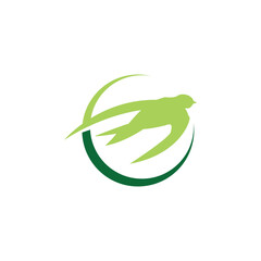 Swift Bird Logo Design – Modern Green Bird Icon for Nature, Eco, and Creative Branding
