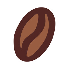 Simple hand drawn coffee bean Drink doodle Single element for print, web, design, decor