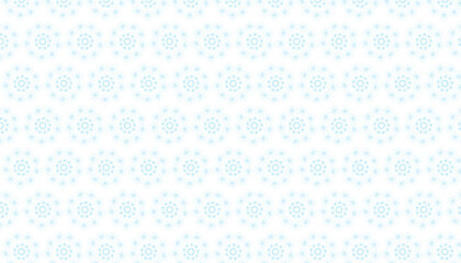 Seamless Pattern of Blue Floral Mandalas on White Background abstract circular