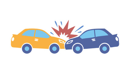 Car accident illustration for insurance claims and auto collision repair services and safety tips guide