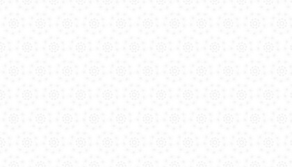 Subtle Gray Floral Mandala Pattern Repeating on White abstract background