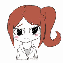 白衣を着た女性が悩んでいる