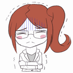 白衣を着た女性が震えている