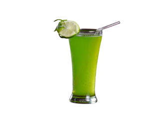 healthy green juice isolated on white background