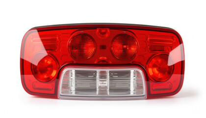 Red vehicle tail light with multiple bulbs and clear lens  