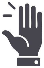Stylized Hand with Cuff Raised in a Stop Gesture, Minimalist Modern Icon