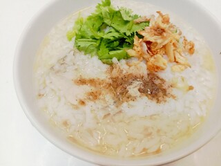 Fish Boiled rice or fish congee thai food 