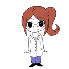 白衣を着た女性の全身