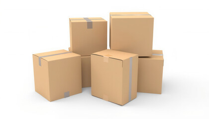 Cardboard boxes stacked together in a neat arrangement  
