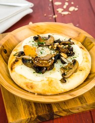Savory mushroom and cheese flatbread