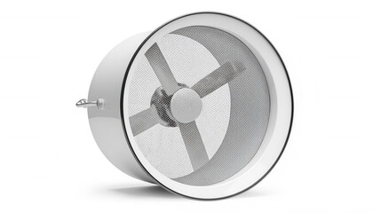 Ventilation fan with metal blades in modern industrial design  
