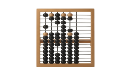 Ancient Abacus: A classic wooden abacus, an ancient tool for mathematical calculations, sits in sharp focus, offering a glimpse into the history of computation and education.