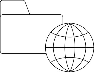 globe icon and folder icon with white background