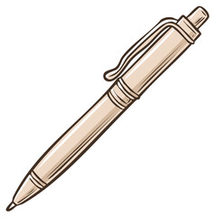 Stylish Beige Pen Cartoon Illustration Design Equipment For Writing and Drawing Tools