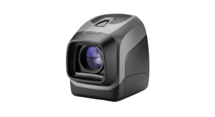 Digital Viewfinder: A close-up, detailed view of a modern digital camera viewfinder. Showcasing its sleek design, with a lens.