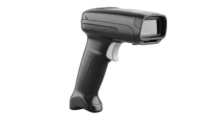 Barcode Scanner: A detailed close-up showcases a sleek barcode scanner, a quintessential tool for seamless data capture and inventory management.