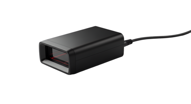 Barcode Scanner: A sleek, modern barcode scanner, capturing the essence of technological advancement. Ideal for retail, logistics, and inventory management.