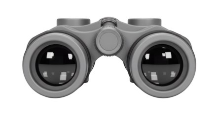 Binoculars for Exploration: A detailed close-up captures a set of binoculars in perfect focus. Emphasizing their ability to bring distant details into sharp view.