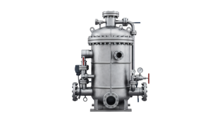 Industrial Filtration Unit: A detailed view of a robust and intricate industrial filtration unit, showcasing its advanced engineering and functionality.