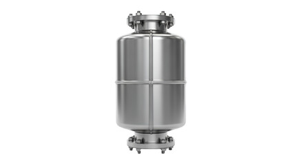 Industrial Storage Tank: A detailed studio shot of a stainless steel industrial storage tank, highlighting its robust design and the precision engineering.