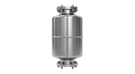 Industrial Storage Tank: A detailed studio shot of a stainless steel industrial storage tank, highlighting its robust design and the precision engineering.
