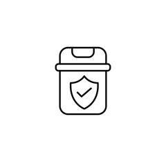 Safe waste disposal, verified recycling. Pixel perfect, editable stroke vector icon