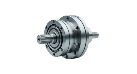 Precision Engineering: A close-up shot of a sophisticated metal machine component, showcasing the intricate design and industrial beauty of its construction.