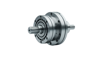 Precision Engineering: A close-up shot of a sophisticated metal machine component, showcasing the intricate design and industrial beauty of its construction.