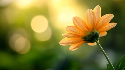 Sunlit orange flower blooming garden nature photography serene environment close-up view visual beauty of flora