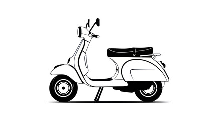 Classic Vintage Scooter with Retro Design and Two Wheels.