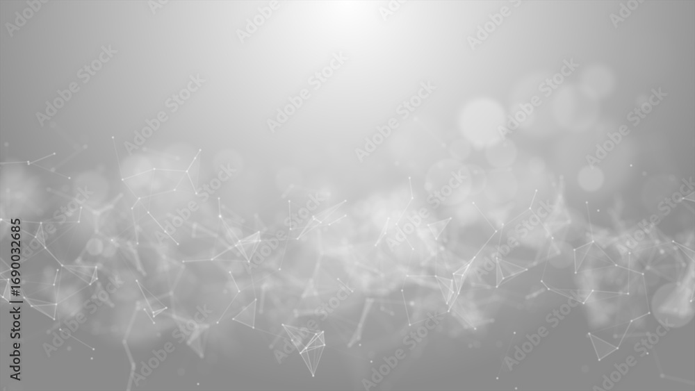 Aufkleber abstract polygonal mesh background with white lines and particles, ideal for tech, ai, data science,